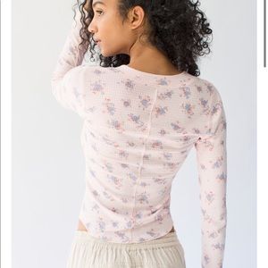 NWT Free People One of The Girls Floral Henley